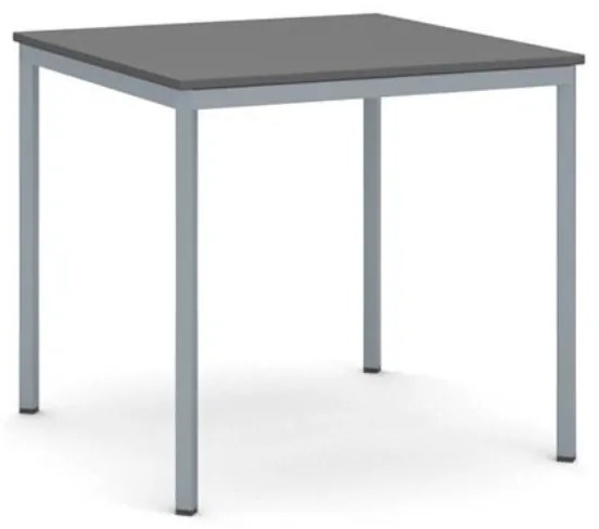 Jedálenský stôl, 80x80 cm, tmavo sivá podnož, grafit