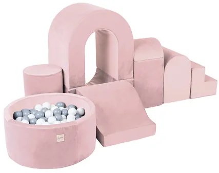 Ihrisko Zámok (+ bazén a 150 loptičiek) ružové, zamat