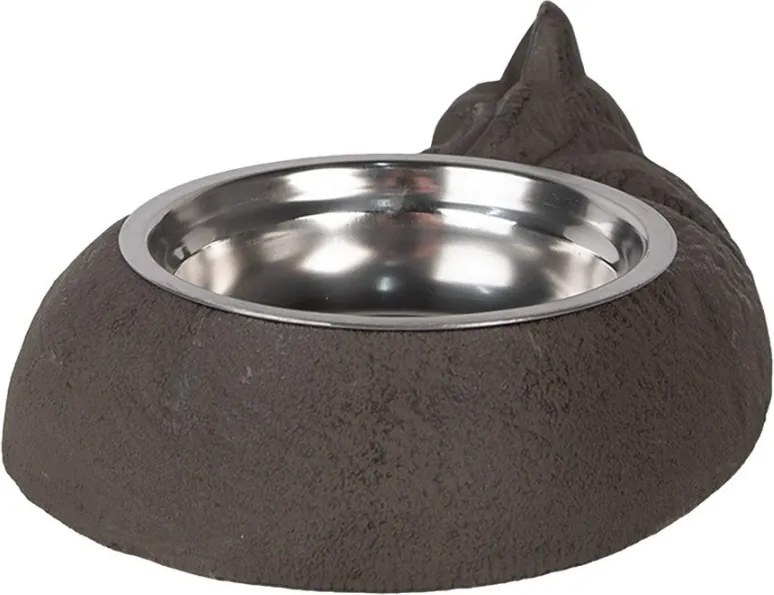 Miska pre mačky v tvare hnedej liatinovej mačky - 32*23*10 cm / 325 ml
