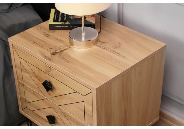 Nočný stolík LUNA 55x50 cm hnedá/čierna