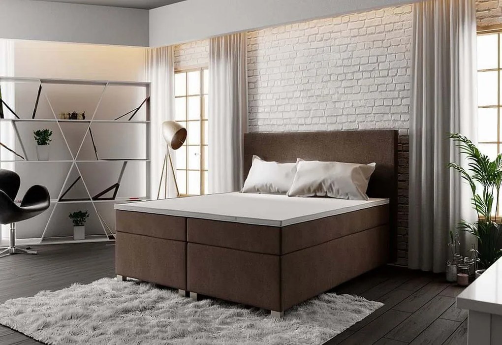 Boxspringová posteľ ASSAR 180x200, hnedá