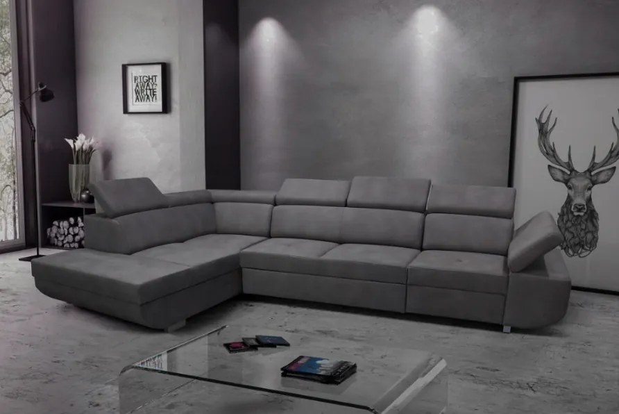 Rohová rozkladacia sedačka MAXIM MAXI L antracit