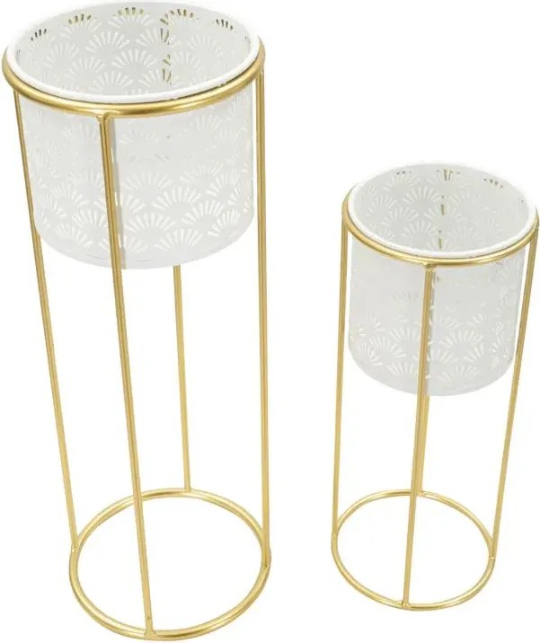 Sada 2 ks stojanů na květiny Whity bílá