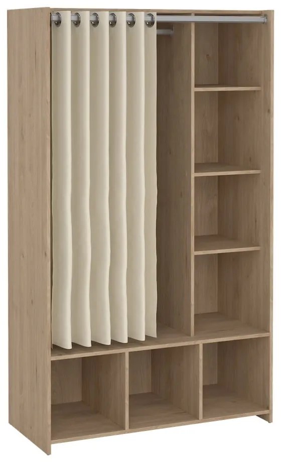Bielo-béžová šatníková skriňa v dekore duba 105x180 cm Kit – Tvilum