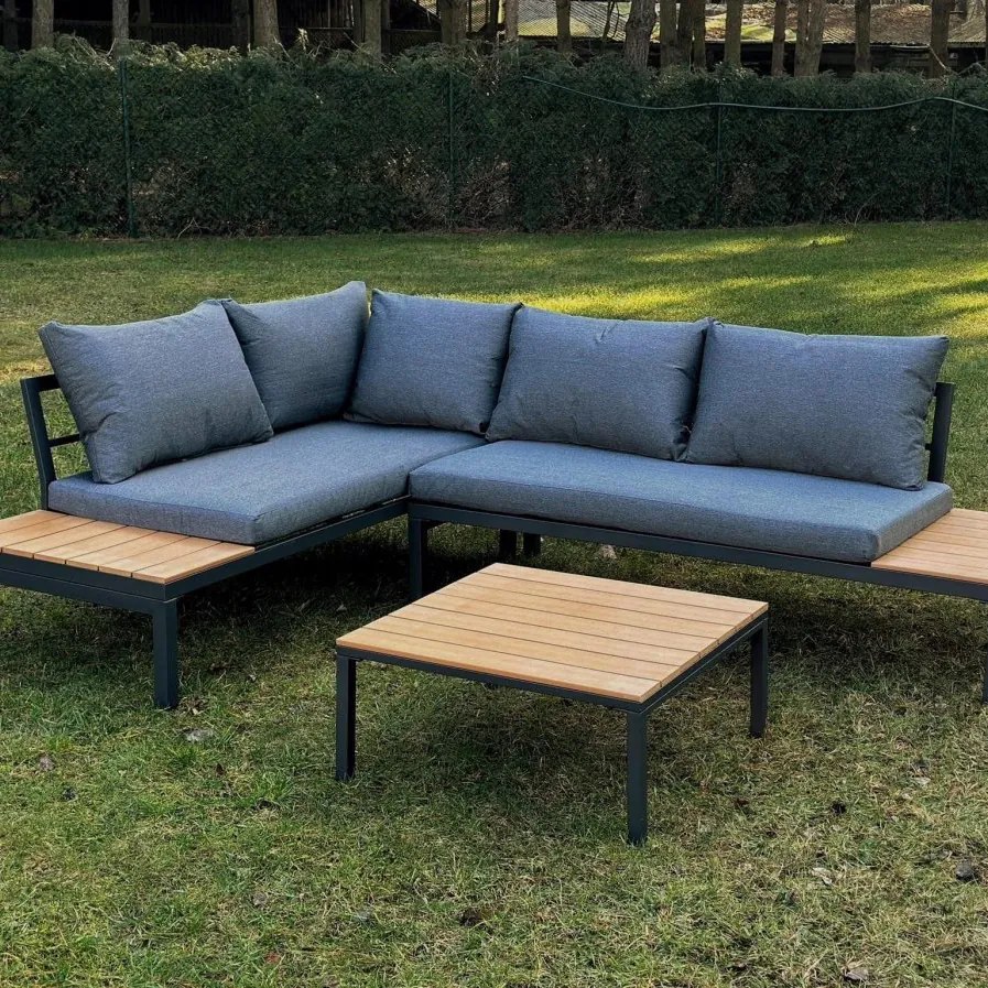 Záhradný rohový set - hnedý