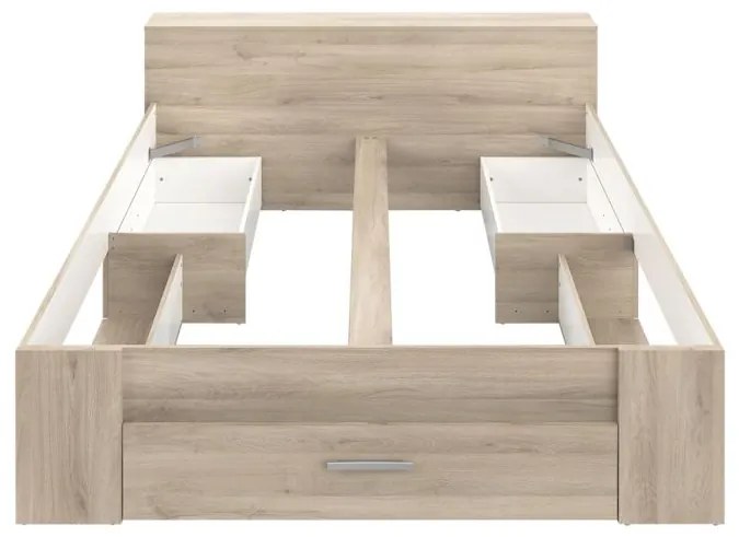 IDEA nábytok Multifunkčná posteľ 160x200 POCKET dub
