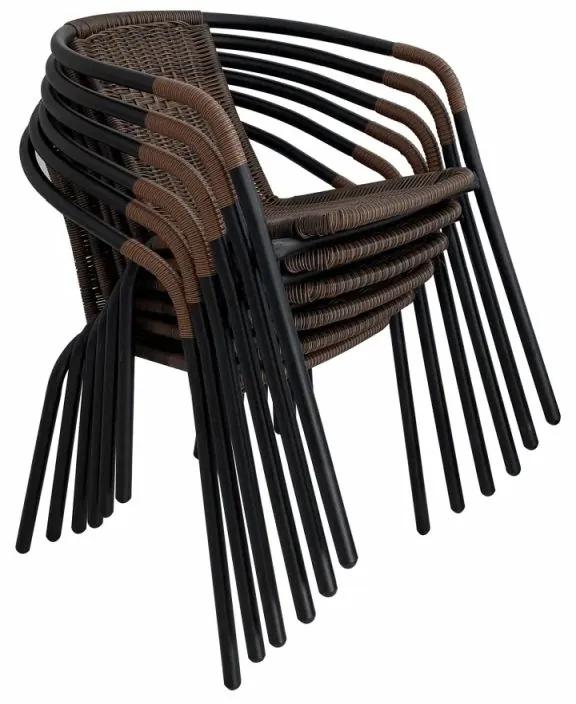 Kondela Stohovateľná stolička, DOREN, hnedá/čierny kov