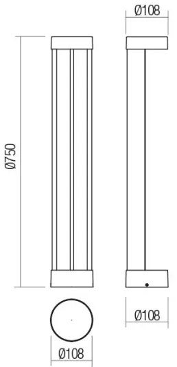 Redo 90365 - LED vonkajšie svietidlo ZEUS LED/11,5W/230V 3000K 75 cm IP54 antracit
