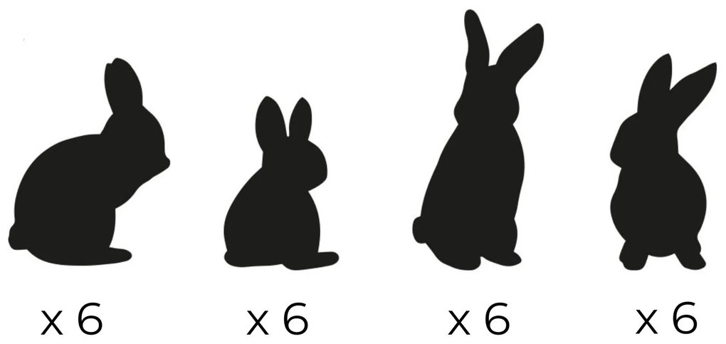 Eulenschnitt Samolepky na stenu Bunnies Black 24 ks