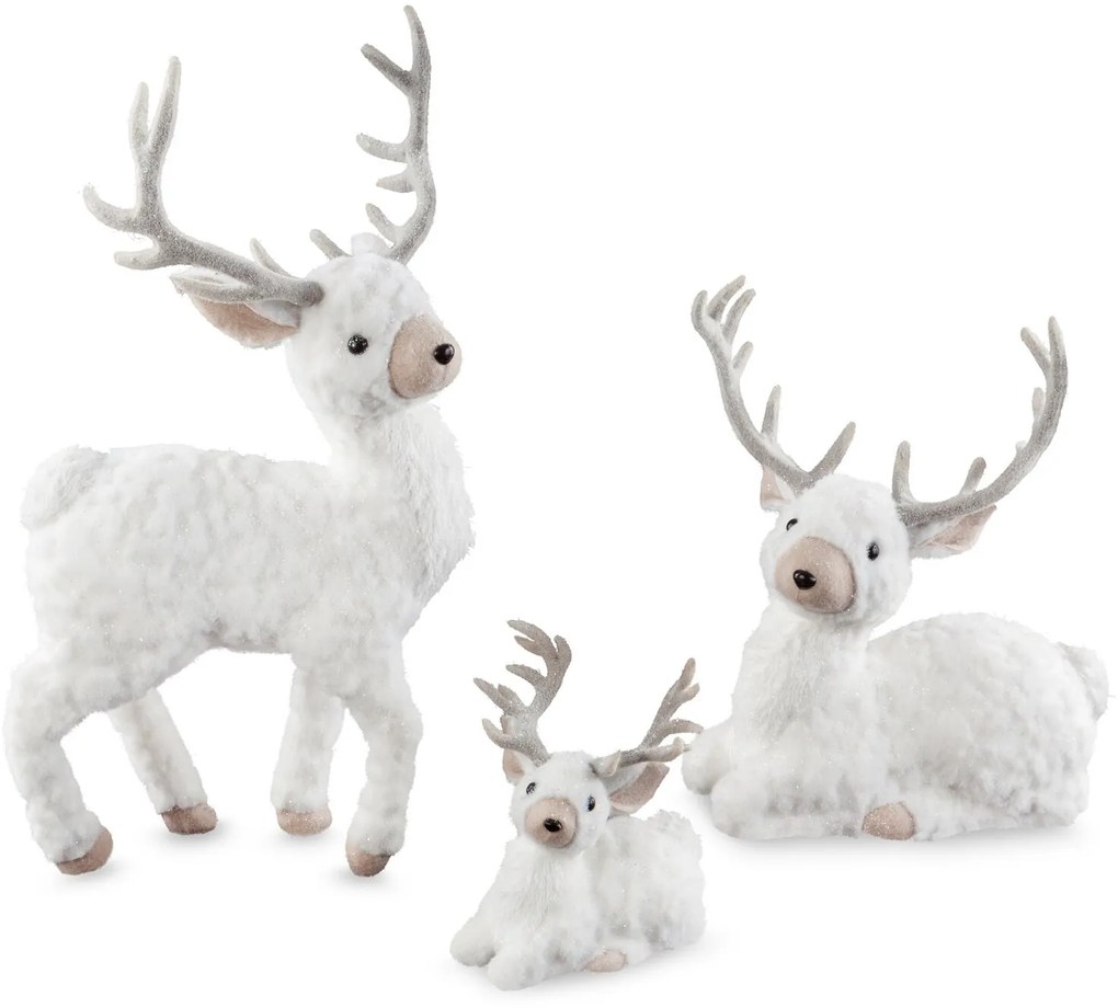 VIANOČNÁ FIGÚRKA REINDEER 27X17X35 CM BIELA