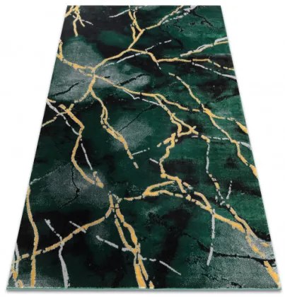 Koberec EMERALD exkluzívny 1018 glamour, styl marmur fľaškovo zelený / zlatý