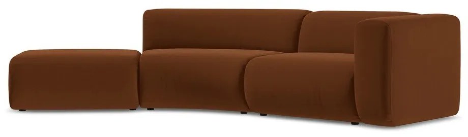 Oranžová/hnedá zamatová leňoška (ľavý roh) Ekahi – Makamii