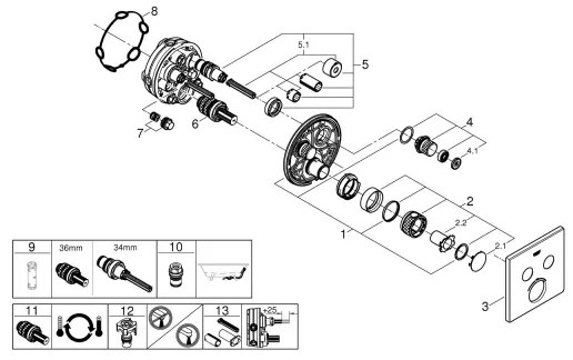 GROHE 29124000 - Termostat GROHTHERM SMARTCONTROL, lesklý chróm