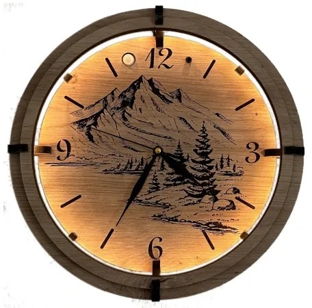 Li-Go 23697/DUB/BAT2 - LED stmievateľné hodiny so snímačom LED/1xAA, priemer 32 cm, dub