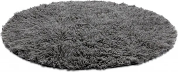Koberec FLOKATI vlna kruh sivý