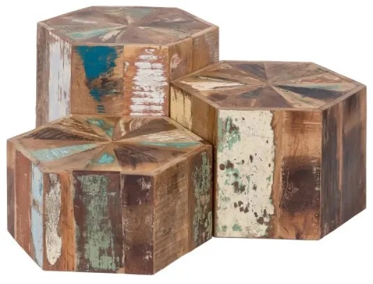 furniture-nabytek.cz - Konferenční stolek Wakefield šestihranný H35 z recyklovaného dřeva
