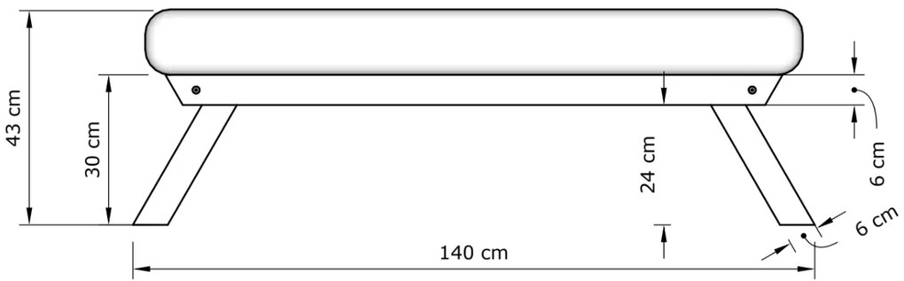 Lavice BREEZIO 02 140 cm z masivu/modrá