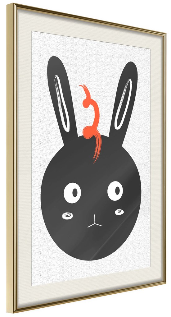 Artgeist Plagát - Rabbit Sees Everything [Poster] Veľkosť: 30x45, Verzia: Zlatý rám s passe-partout