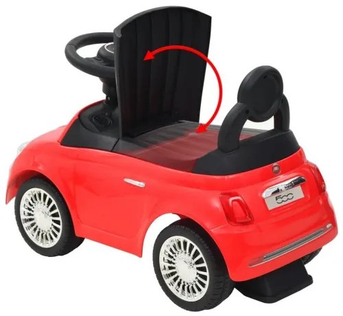 vidaXL Detské autíčko Fiat 500, červené-