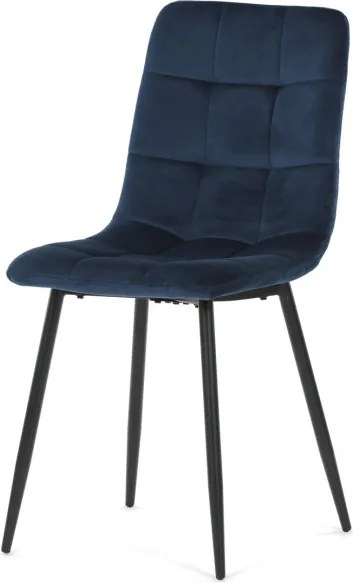 Jedálenská stolička zamatová, modrá CT-281 BLUE4