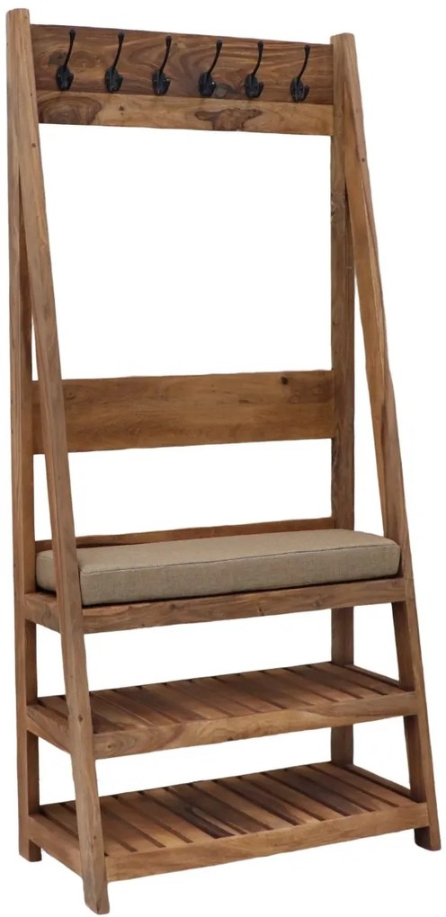 furniture-nabytek.cz - Masívny drevený vešiak s botníkom 80x175x40