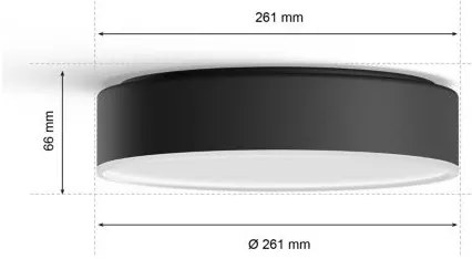 Philips -LED stmievateľné svietidlo Hue ENRAVE S LED/9,6W/230V pr. 261 mm čierne + diaľkové ovládanie