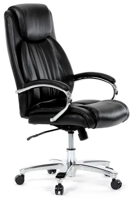 Kancelárske kreslo RYZAR — ekokoža, čierna, nosnosť 150 kg