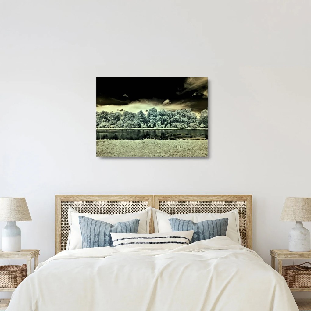 Sklenený obraz vodnej plochy (70x50 cm)