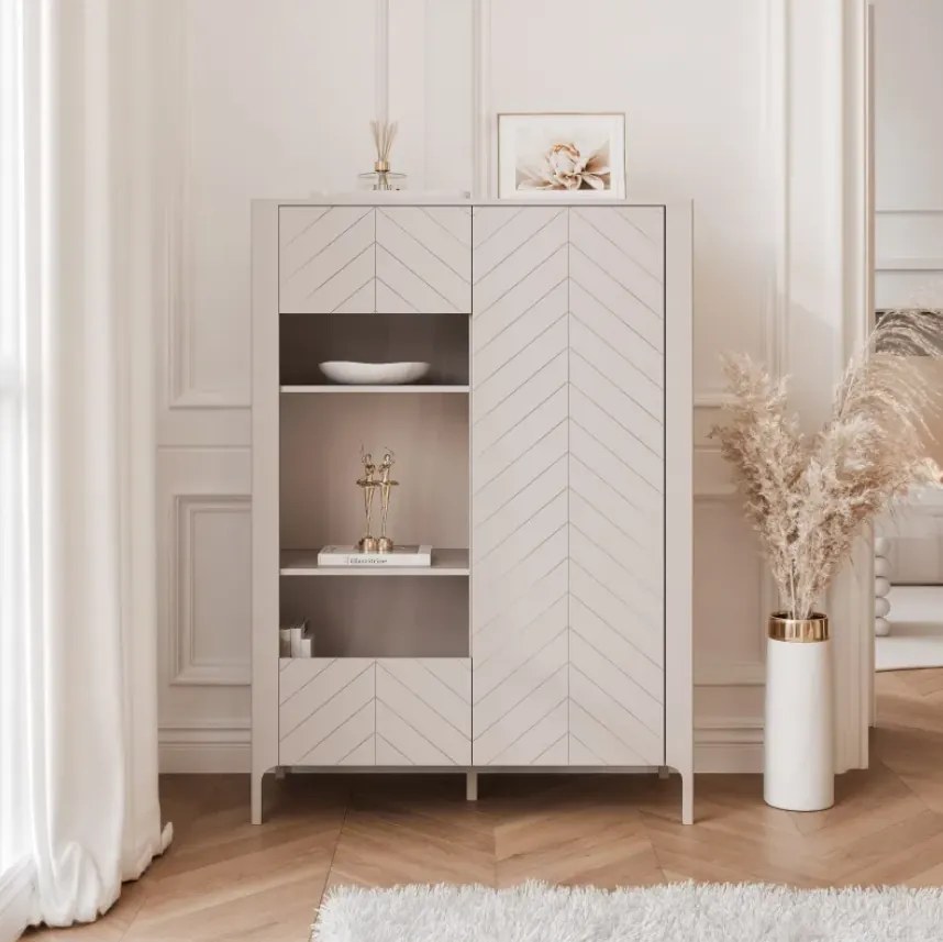 Moderná vitrína MARCIUS 103cm kašmír