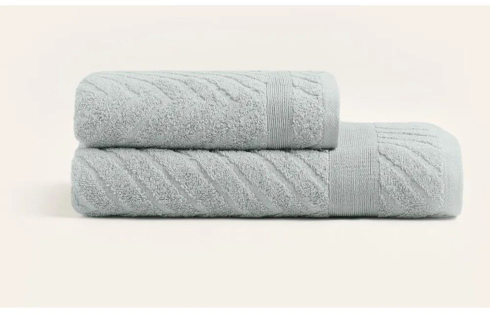 Svetlosivé froté bavlnené uteráky a osušky v súprave 2 ks – Foutastic