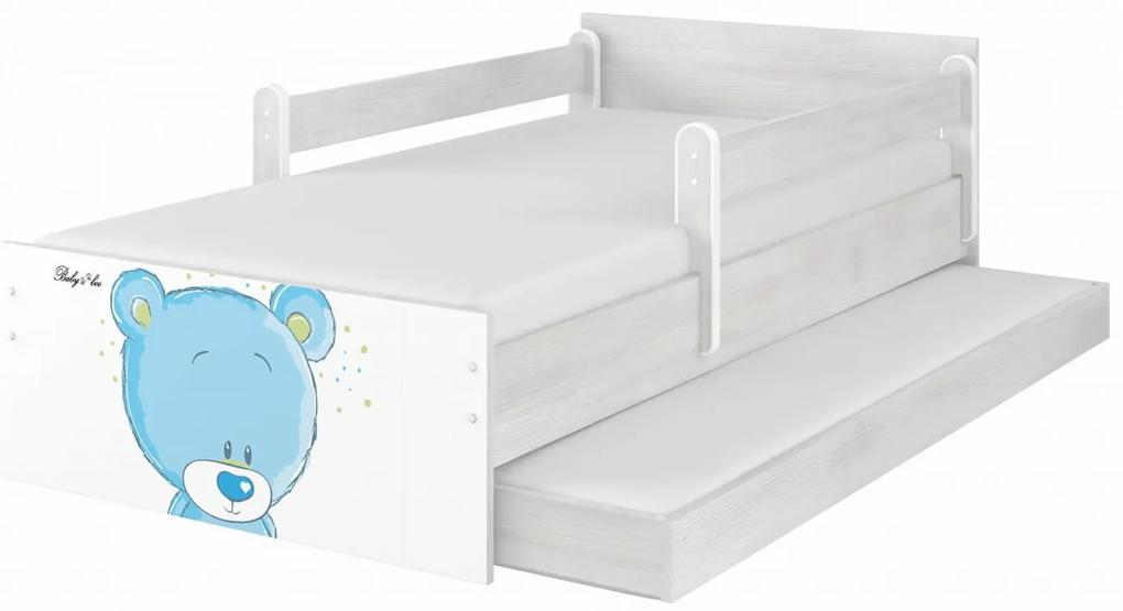 Raj posteli Detská posteľ " Modrý Medvedík " MAX biela