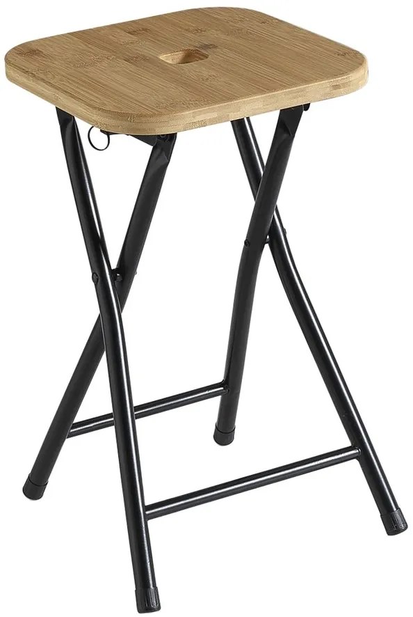 Gedy Gedy, KENTA Kúpeľňová stolička, 27x27cm, čierna/bambus, CO77