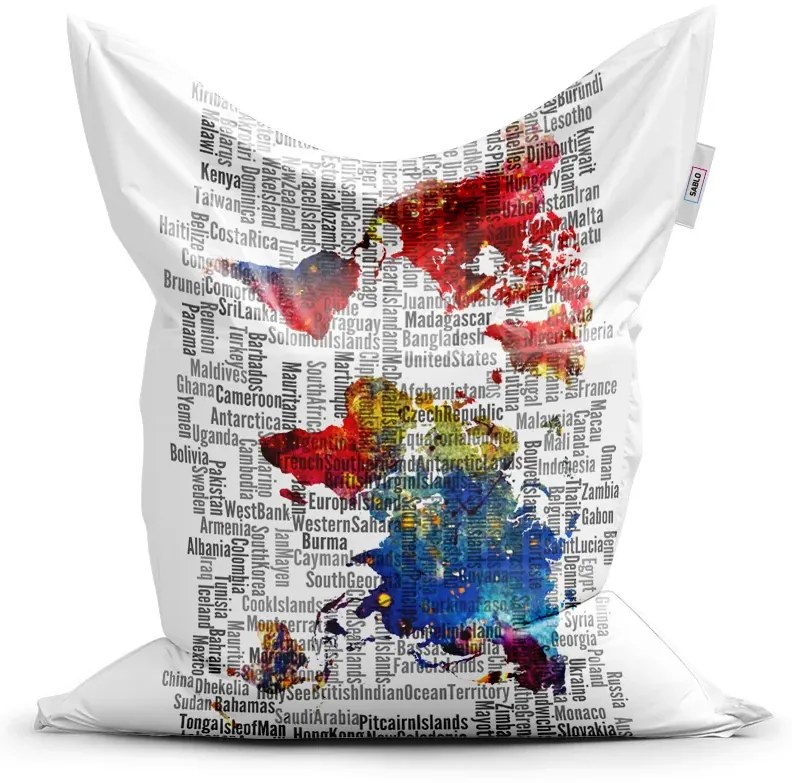 Sablio Sedací vak Mená štátov - 150x100 cm