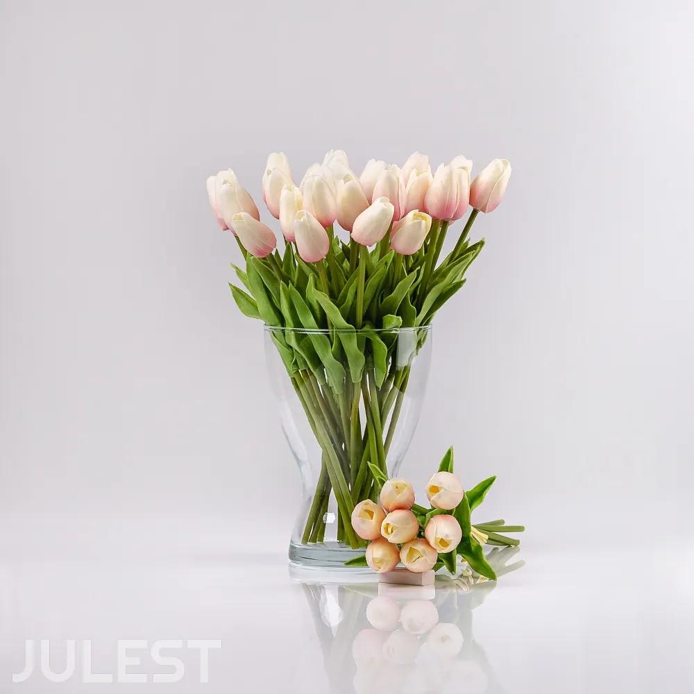 Umelý tulipán IVONA bielo-ružový. Cena uvedená za 1 kus.
