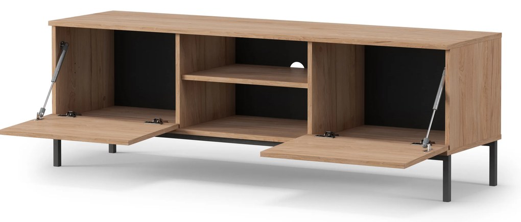 Tv stolík Quebec 2D (čierna matná). Akcia -20%. Vlastná spoľahlivá doprava až k Vám domov. 1051875