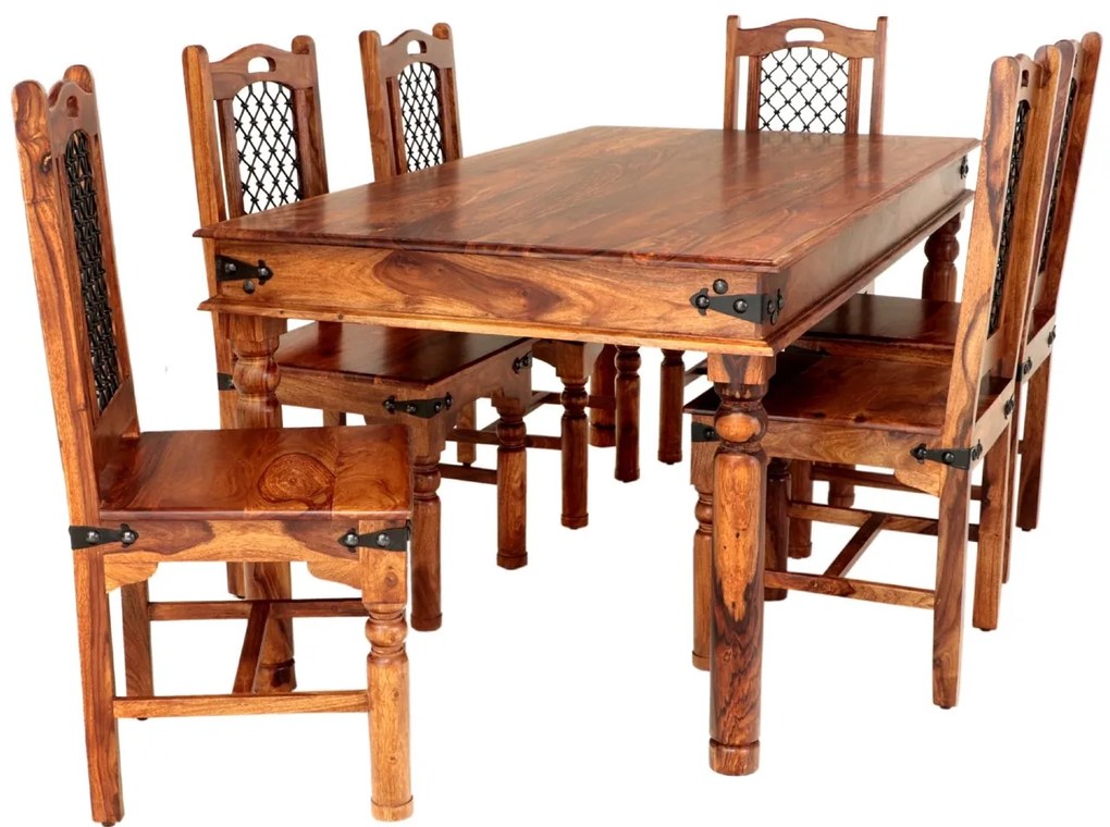 furniture-nabytek.cz - Kuchynská súprava stôl a stoličky pre 6 osôb z masívneho palisandrového dreva