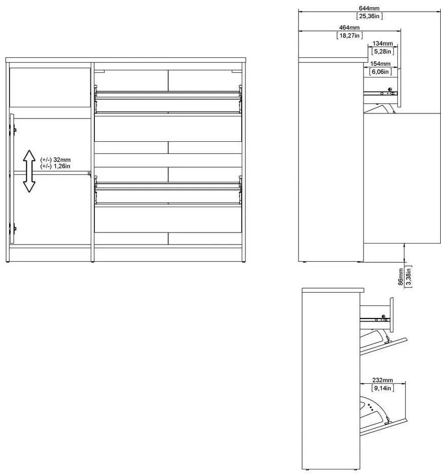 Výklopná skrinka na topánky v dekore duba v prírodnej farbe 109x93x32 cm Naia – Tvilum