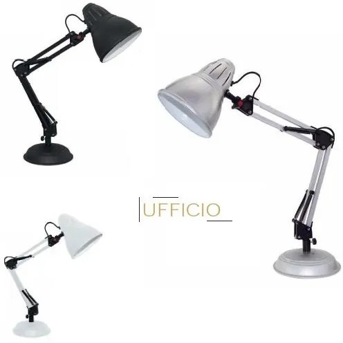 ACA DECOR Retro stolná lampa UFFICIO, čierna farba