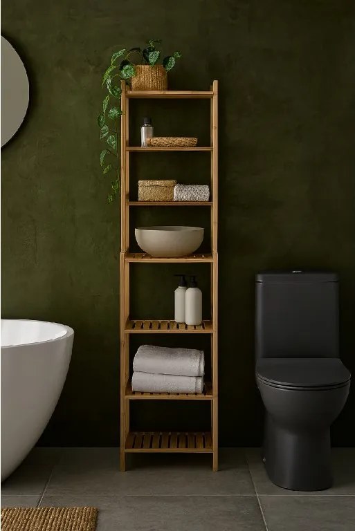 Noela Bambusový regál dvojúrovňový so 7 policami LADRA