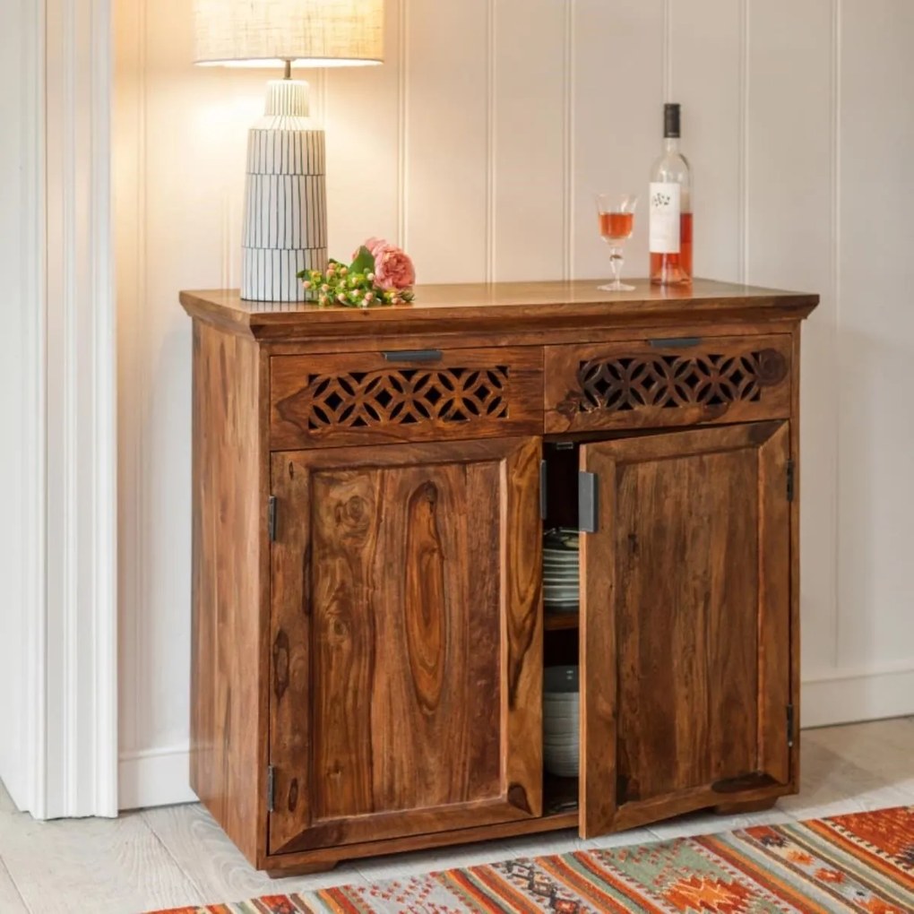 furniture-nabytek.cz - Komoda masiv dřevo palisandr 90x45x90