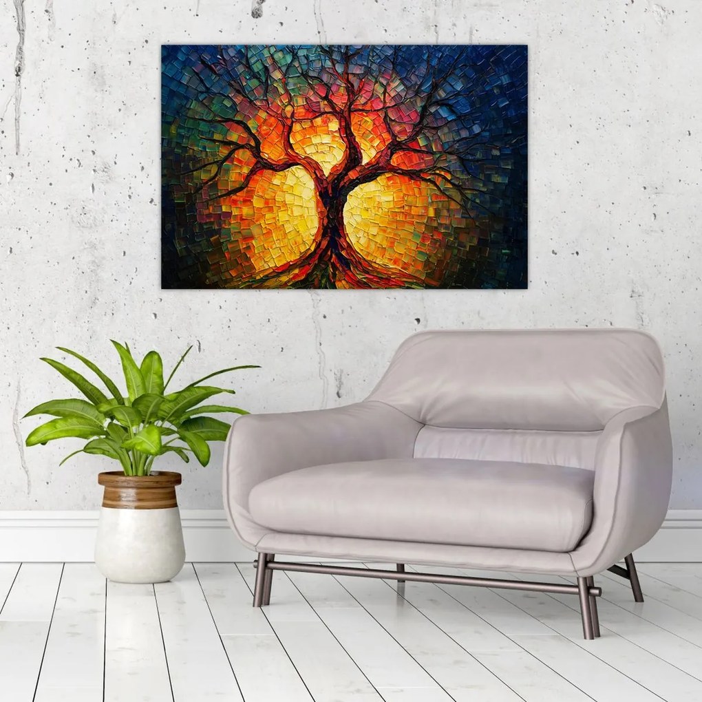Obraz - Strom života v mozaike (90x60 cm)