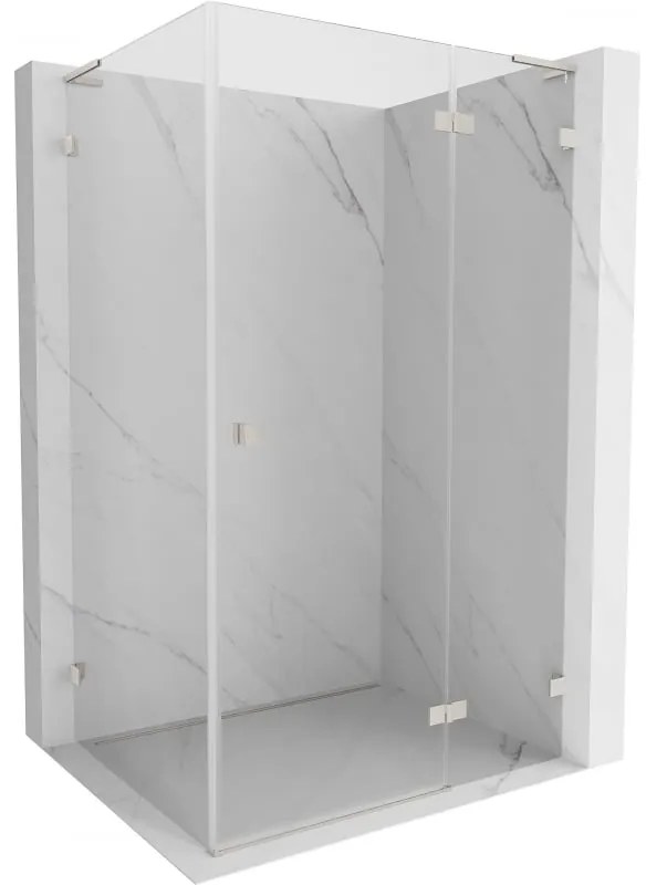 Mexen Lunar, L výklopný sprchový kút pravý 100 x 70 cm, 8mm číre sklo, oceľový profil, 834L-100-070-97-00-P