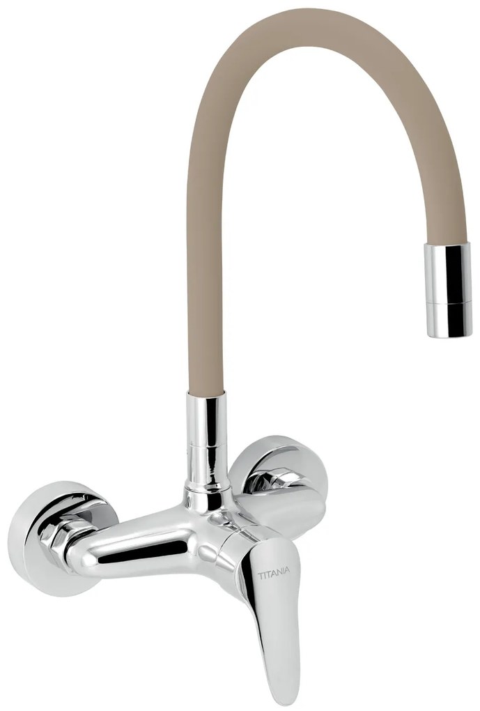 Novaservis Ferro Zumba, drezová batéria s elastickým ramenom 150mm, béžová-chrómová, 94480-0BE