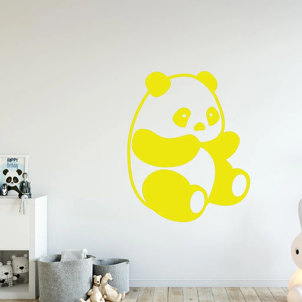 Veselá Stena Samolepka Roztomilá panda Farba: modrá, Veľkosť: 80 x 64 cm