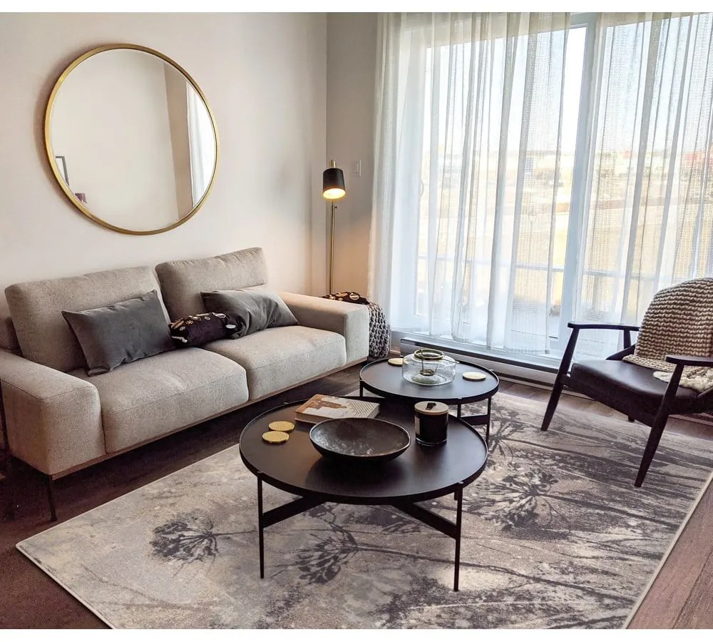 Krémovo-sivý vlnený koberec 200x300 cm Lissey – Agnella