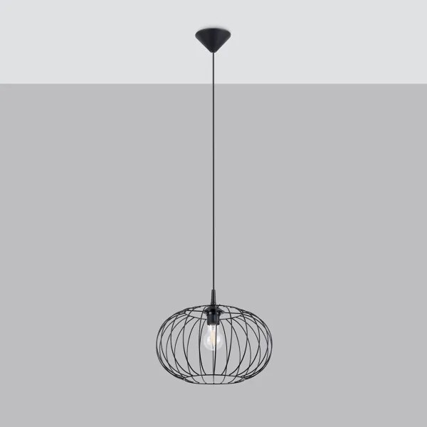 Sollux SL.1185 - Luster na lanku TSUNO 1xE27/15W/230V čierna