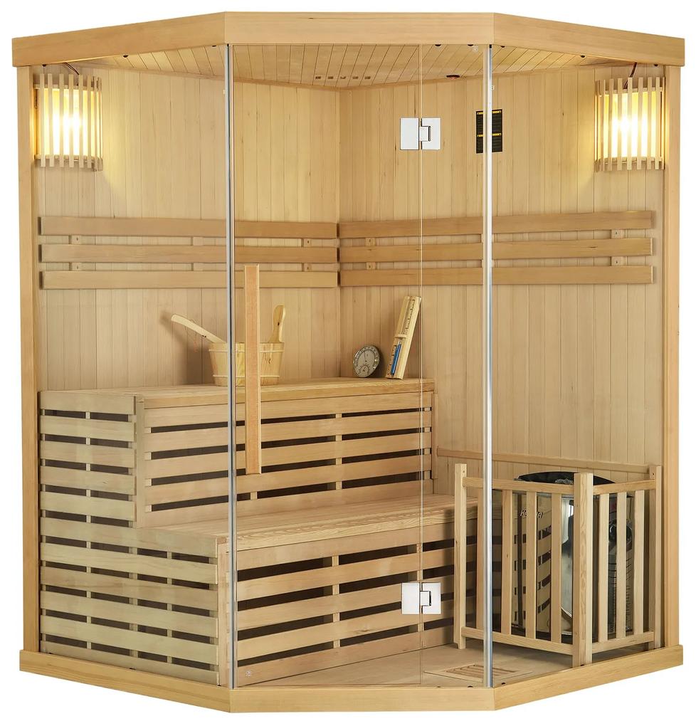 Juskys Tradičná saunová kabína / fínska sauna Espoo150 Premium - 150 x 150 cm 6 kW