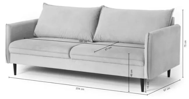 Tmavozelená zamatová pohovka 203 cm Juli – Ropez