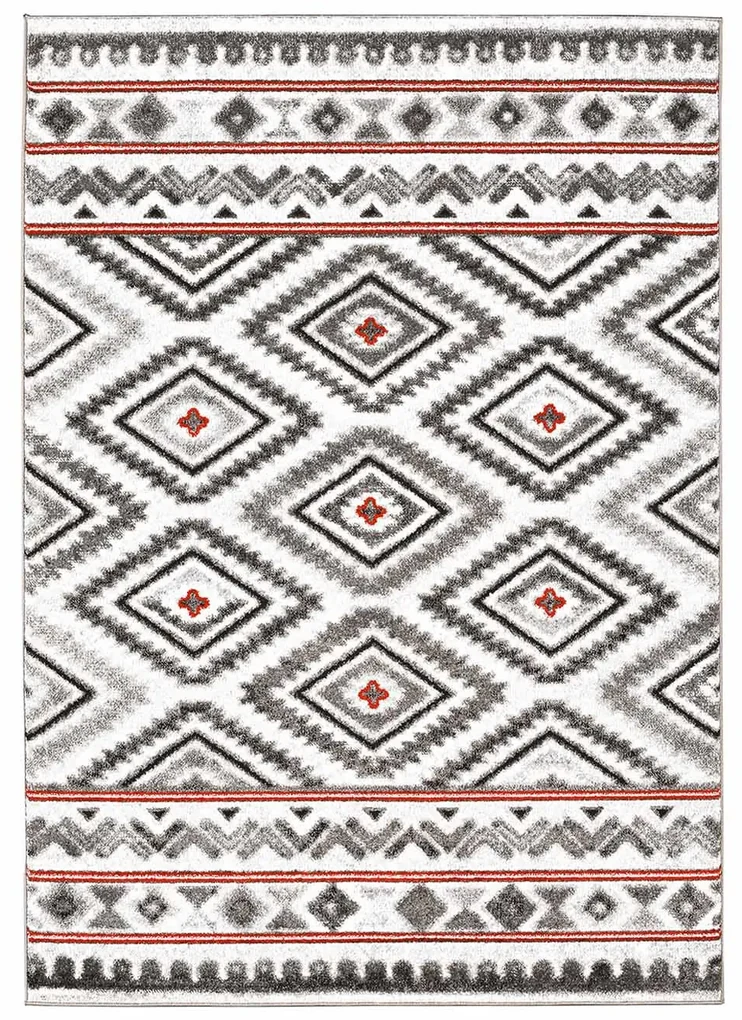 Dekorstudio Moderný koberec MODA SOFT sivo červený 1129 Rozmer koberca: 80x300cm