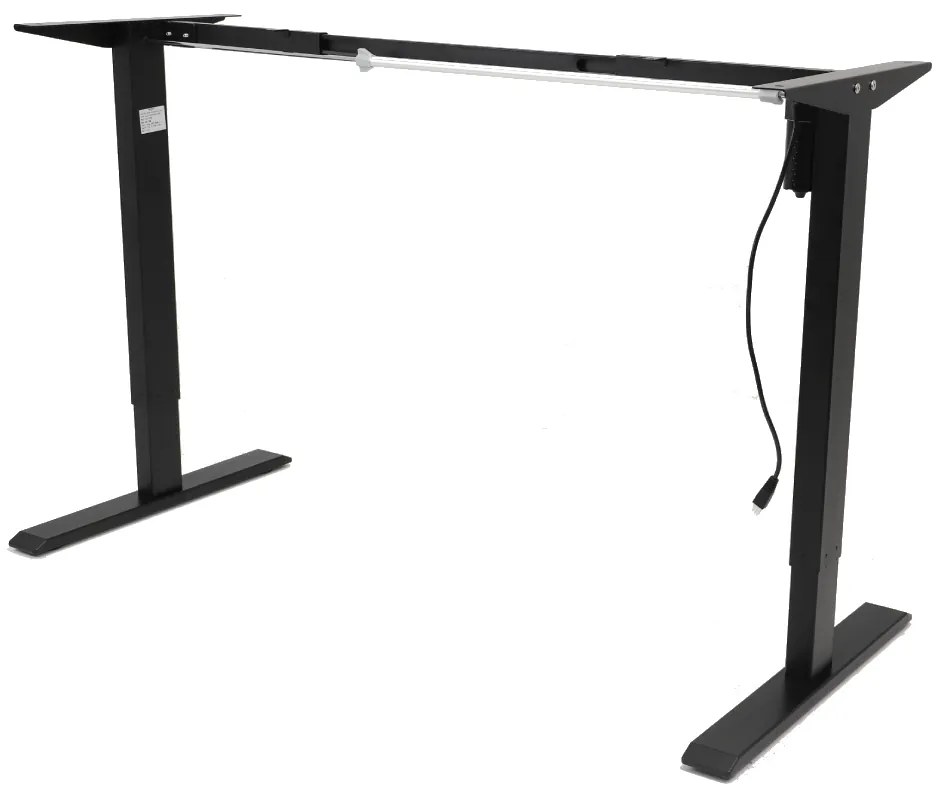 Výškovo nastaviteľný elektrický stôl BestBerg BBAT-14BWD / rozmer 140x70 cm / výška 93,4-125,4 cm / čierna/drevo